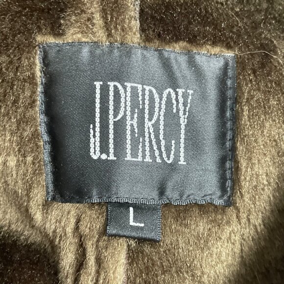 Jpercy Mens Brown Polyester Faux Fur Lined Coat Size L - Picture 7 of 9